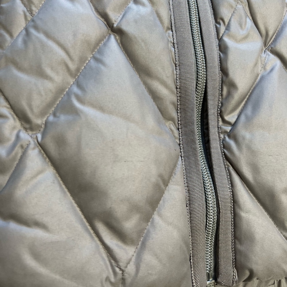 Athleta Gray Taupe Goose Down Quilted Vest - Picture 13 of 15